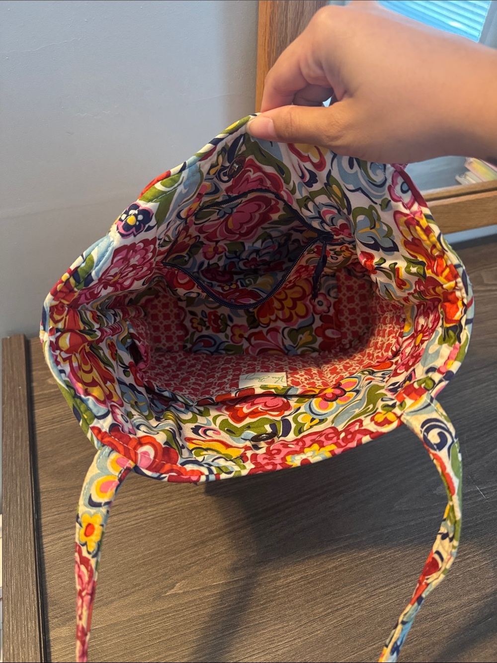 Vera Bradley Floral Quilted Tote - Red, Pink, Green, Yellow, Blue - Picture 5 of 7
